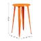 Flash Furniture Round Orange Metal Bar Table, 24RD, 24" L, 24" W, 41" H, Galvanized Steel, Rubber Top, Orange CH-51080-40-OR-GG - alternate 3